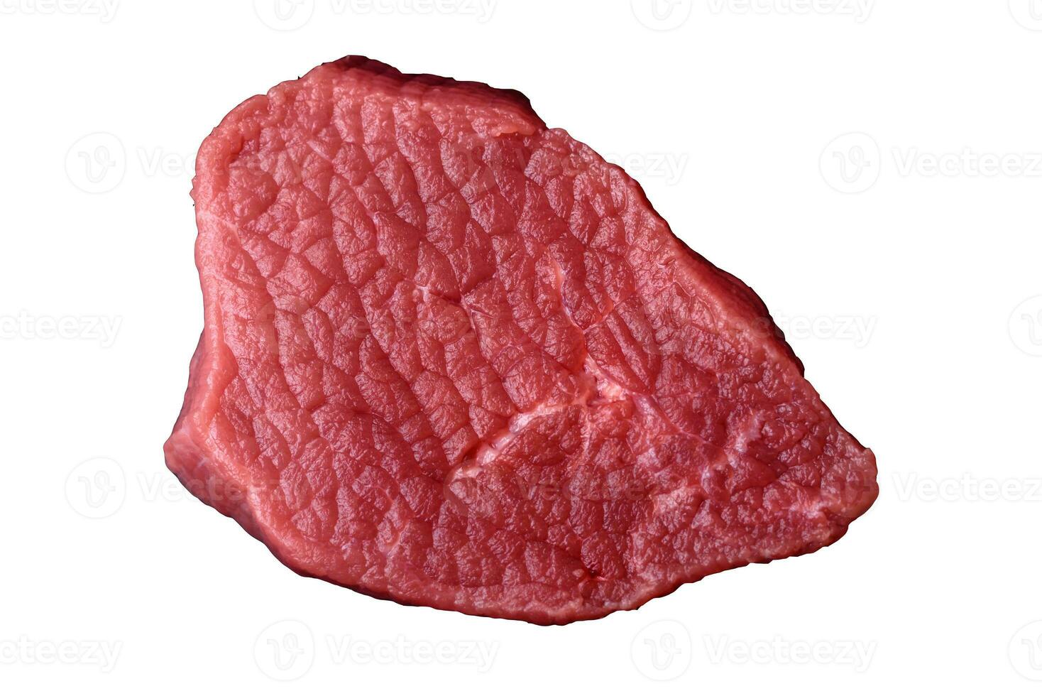 Juicy fresh raw beef meat with salt, spices and herbs photo