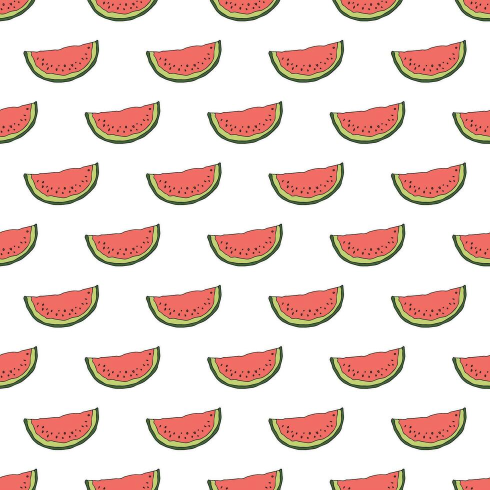 Seamless pattern with watermelon doodle for decorative print, wrapping paper, greeting cards, wallpaper and fabric vector