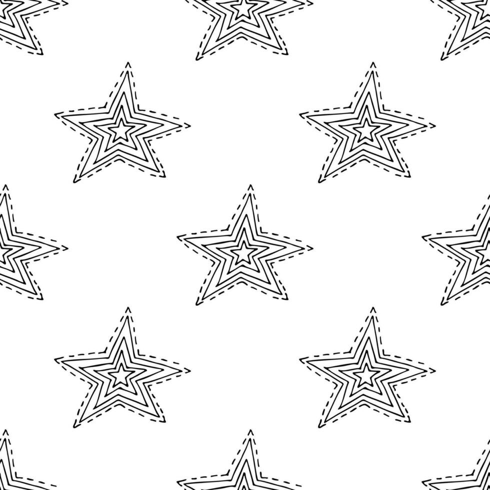 Seamless pattern with cute stars doodle for decorative print, wrapping paper, greeting cards, wallpaper and fabric vector