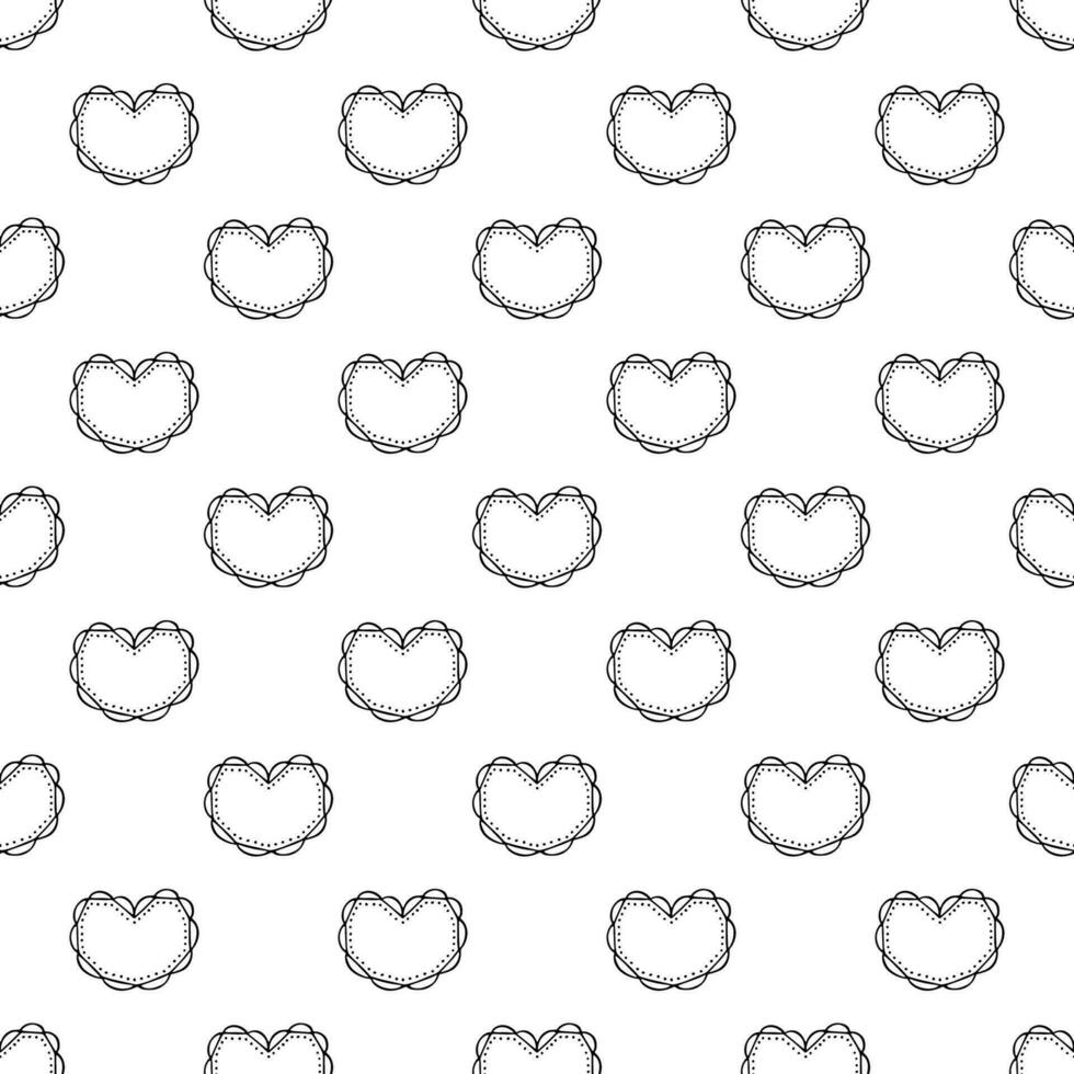 Seamless pattern with hand drawn heart doodle for decorative print, wrapping paper, greeting cards and fabric vector