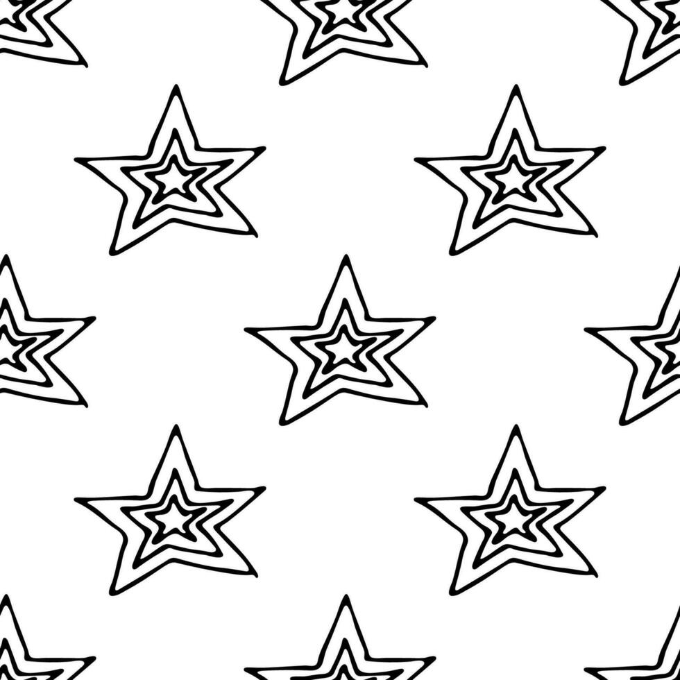 Seamless pattern with cute stars doodle for decorative print, wrapping paper, greeting cards, wallpaper and fabric vector