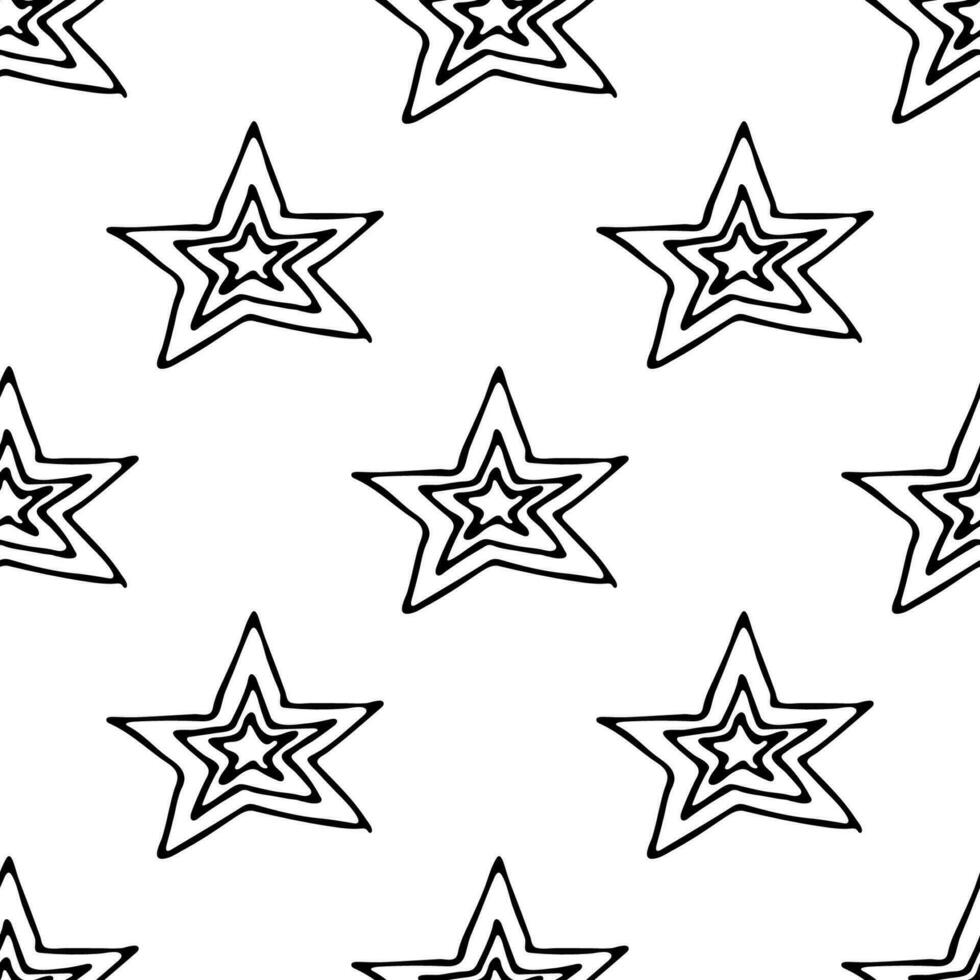 Seamless pattern with cute stars doodle for decorative print, wrapping paper, greeting cards, wallpaper and fabric vector