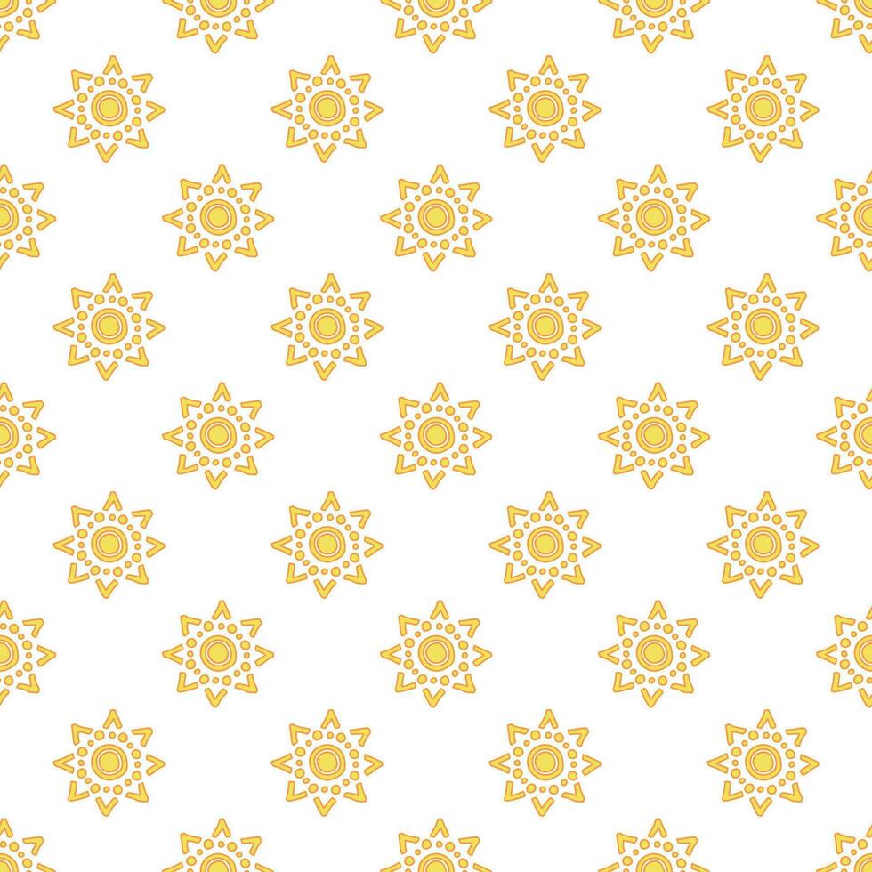 Seamless pattern with sun doodle for decorative print, wrapping paper, greeting cards, wallpaper and fabric vector