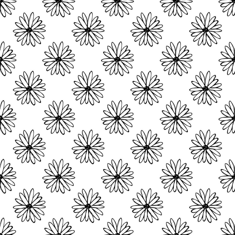 Summer seamless pattern with flowers doodle for decorative print, wrapping paper, greeting cards, wallpaper and fabric vector