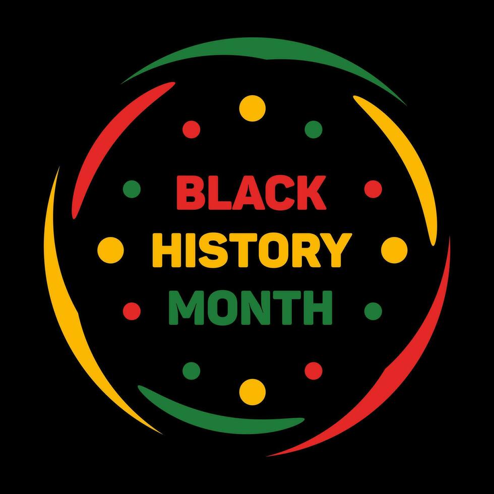 Black History Month. Square bright banner. Lettering with ethnic abstract pattern. The concept of the struggle for equality. African American. February. Vector illustration. For website, poster, flyer