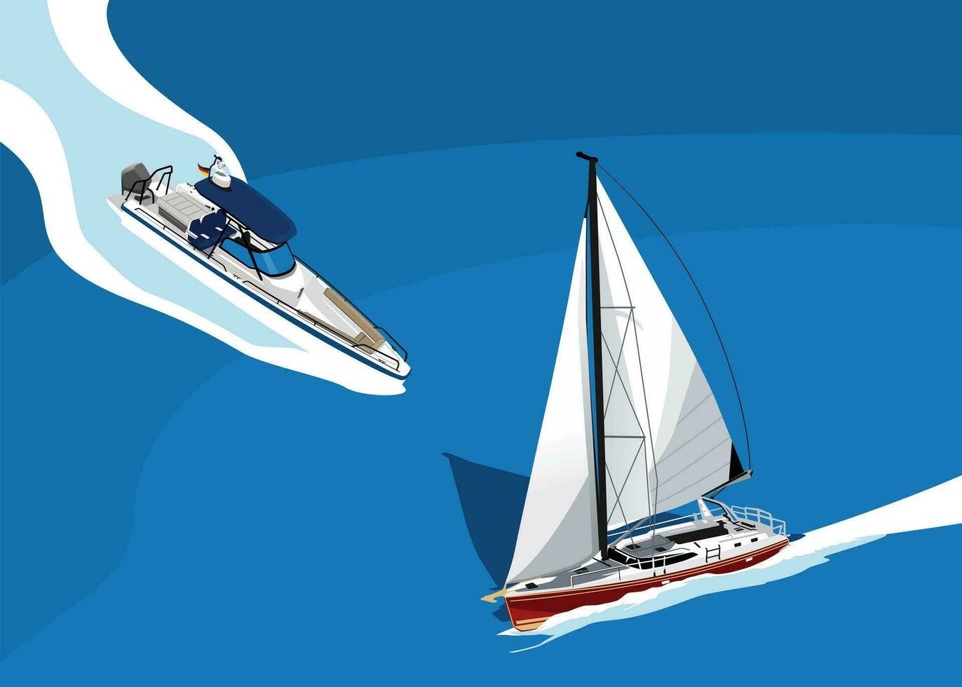 prima barco y Embarcacion ilustración vector diseños