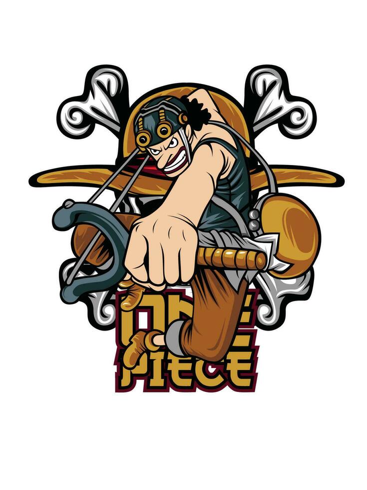 Print one piece tiga vector