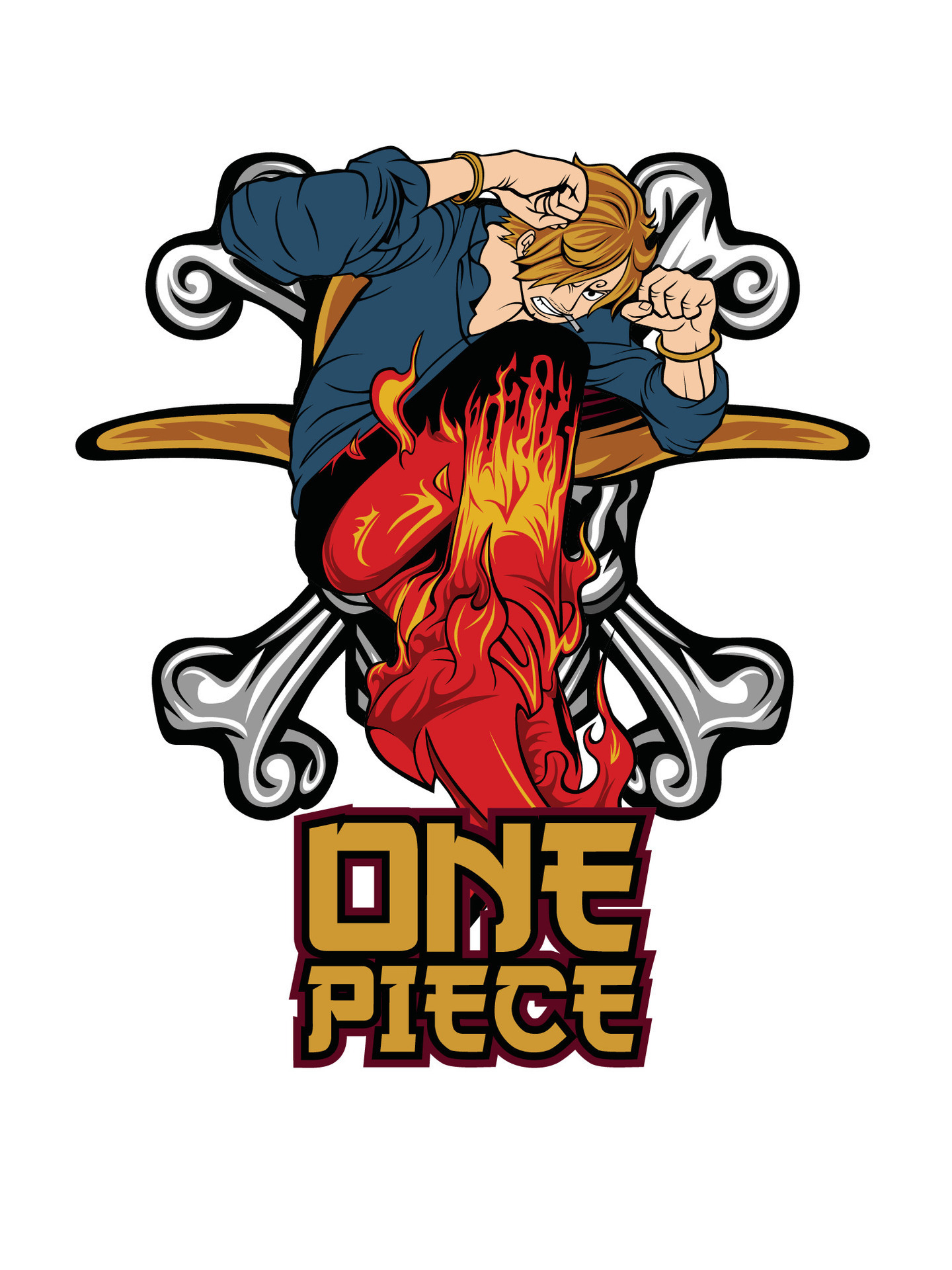 Print one piece empat 36515599 Vector Art at Vecteezy