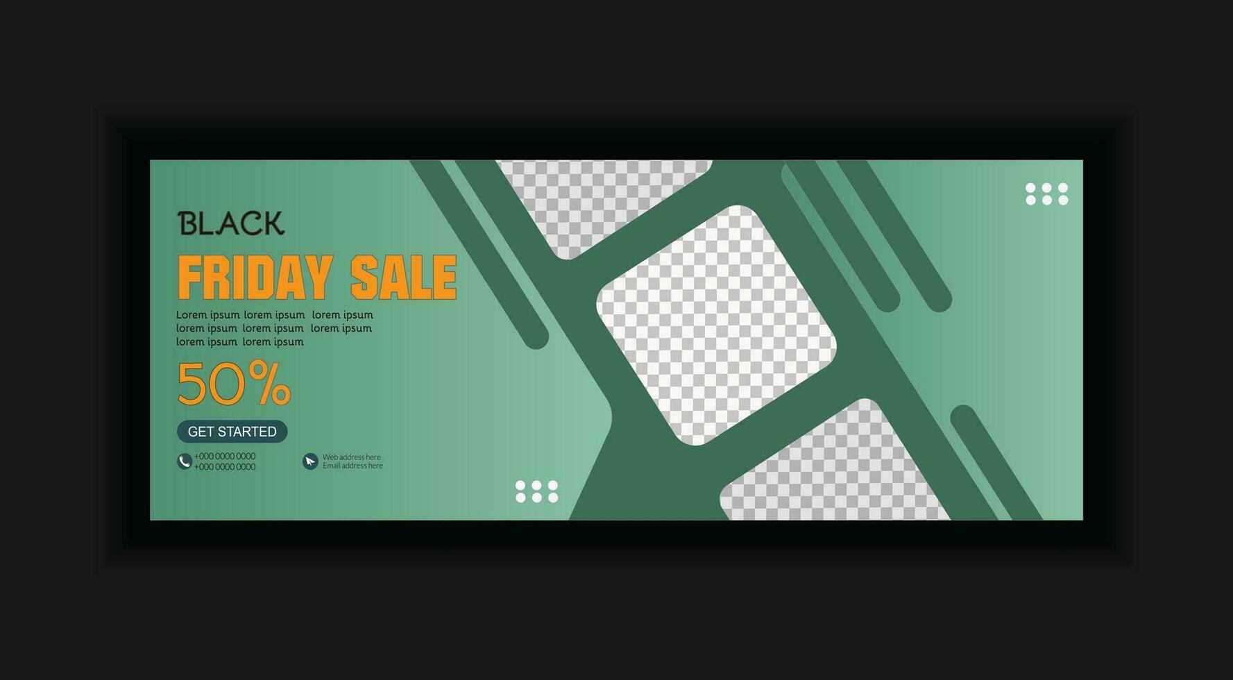 Black friday sale banner and cover template design vector