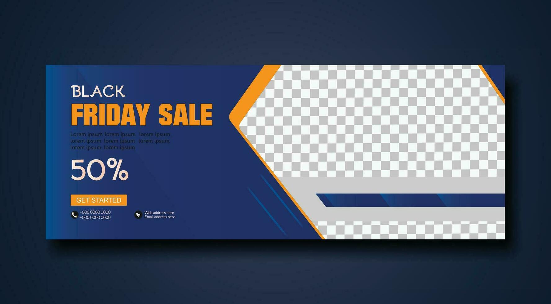 Black friday sale banner and cover template design vector