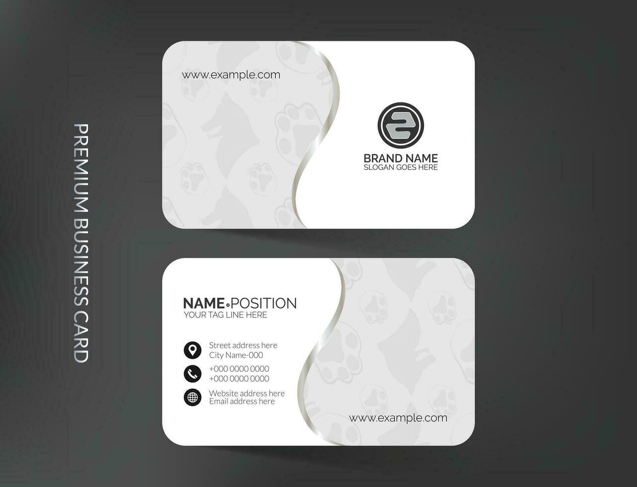 elegante ligero negocio tarjeta templa con logo y íconos diseño vector