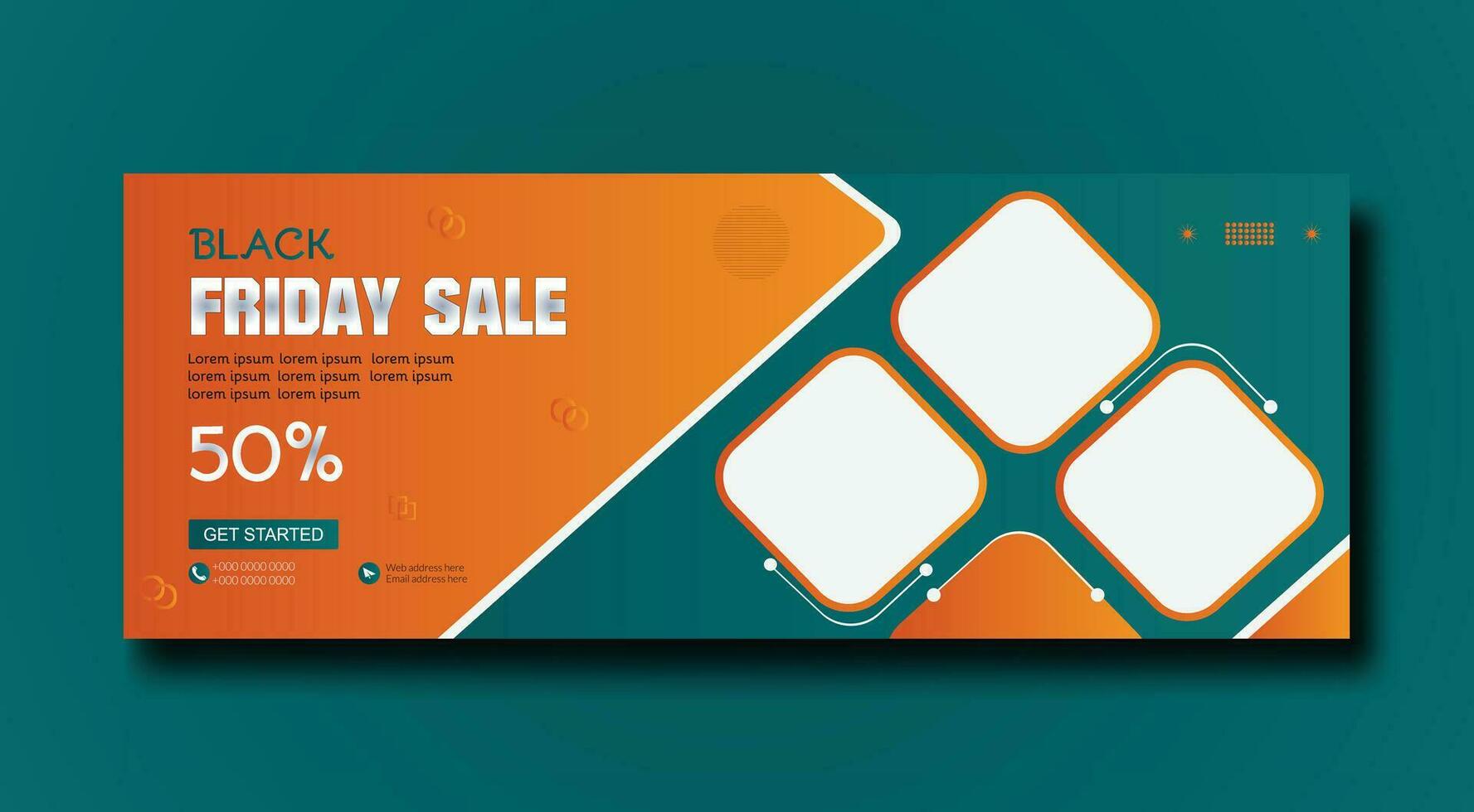 Black friday sale banner and cover template design vector