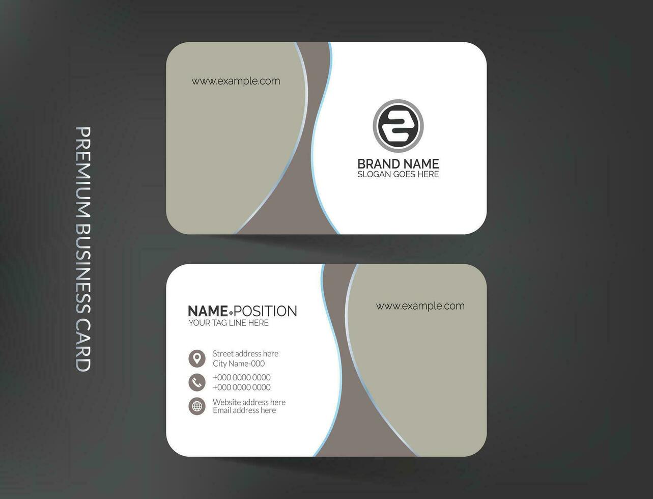 Abstract round business card template design vector