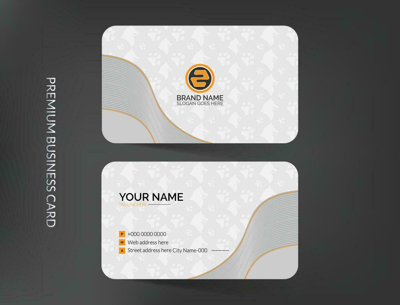 Modern simple white business card template with logo and mockup vector