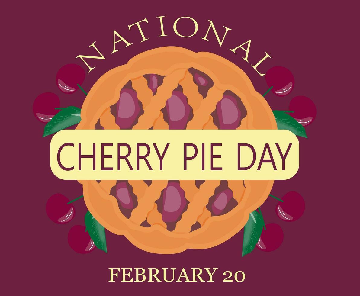 Pie top view. Cooked tasty round food pastry pie desserts exact vector, cherry pie. vector