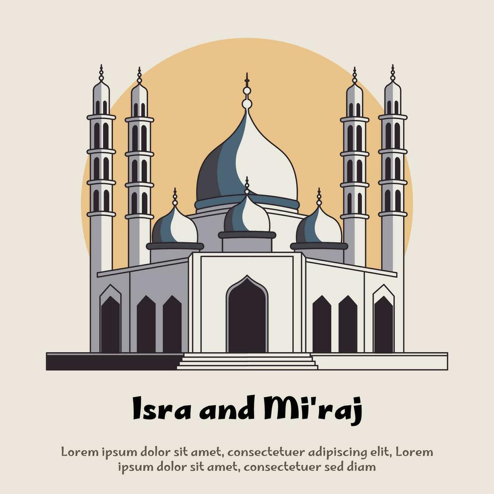 isra and miraj background. vector