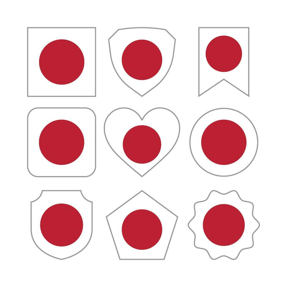 Modern Abstract Shapes of Japan Flag Vector Design Template