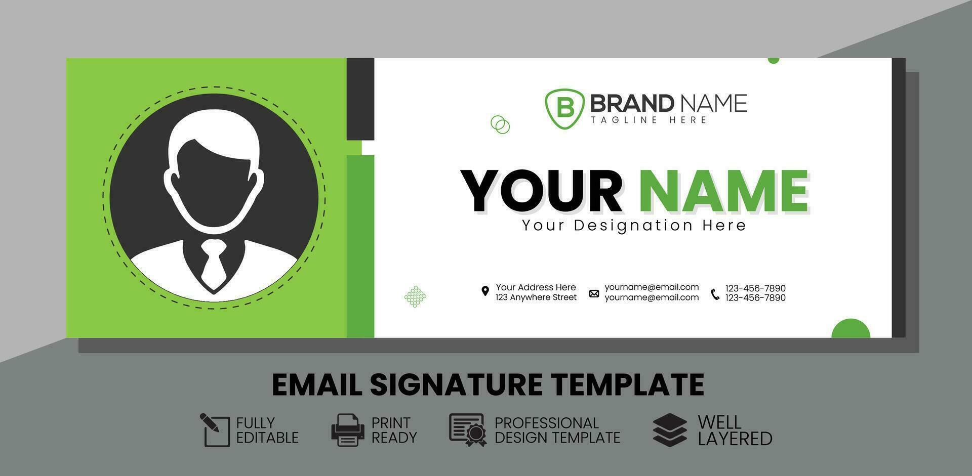 Professional Email Signature Vector Design Template