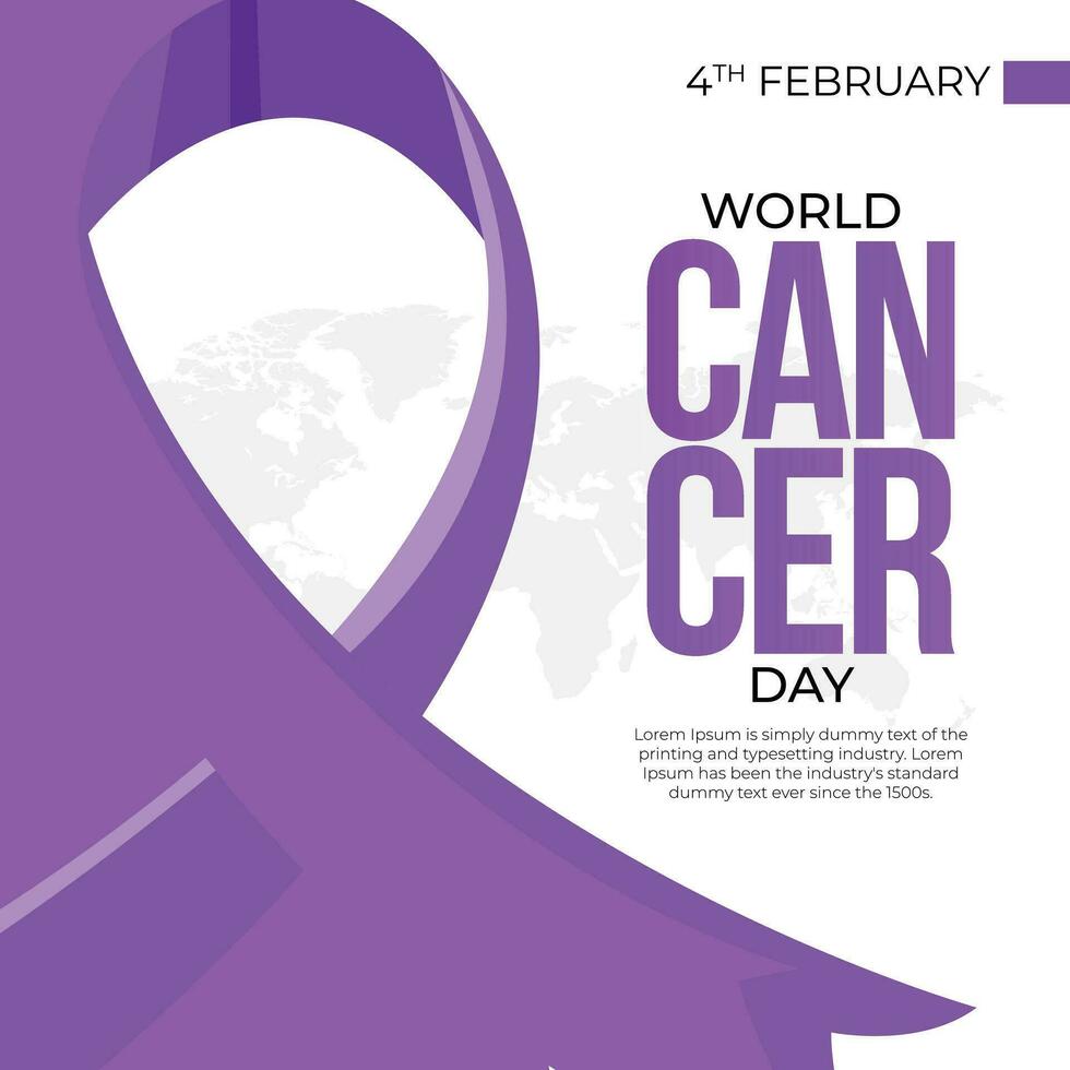 4to febrero mundo cáncer día conciencia modelo diseño vector