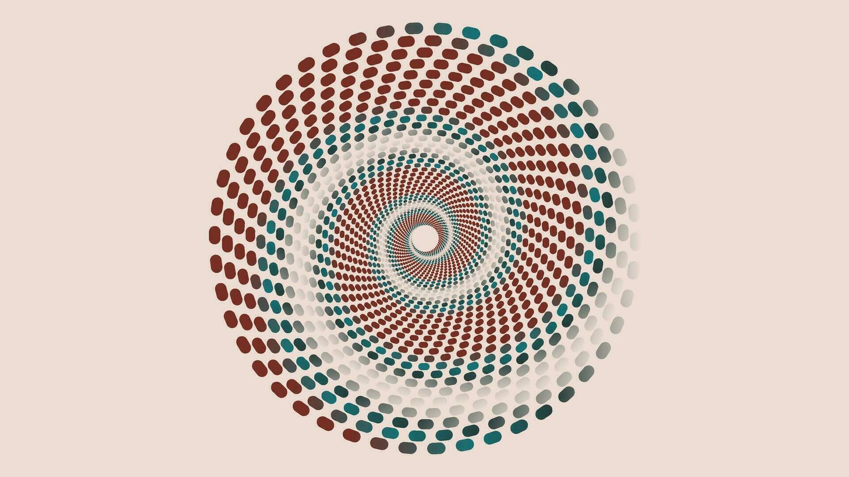 Abstract spiral dotted spinning red and white vortex style flower background. vector