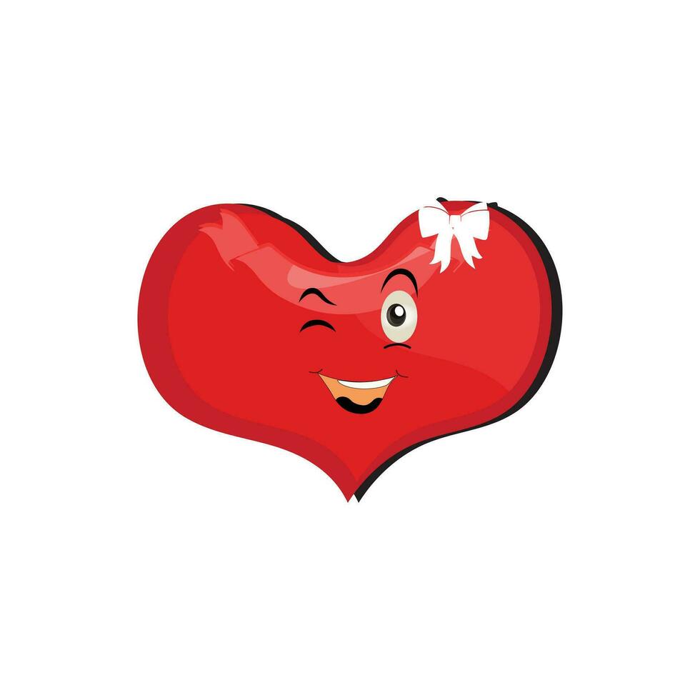 Heart funny cartoon character different pose. Cartoon red heart character with funny face. Happy cute heart emoji set. Love vector illustration. Valentine Day card