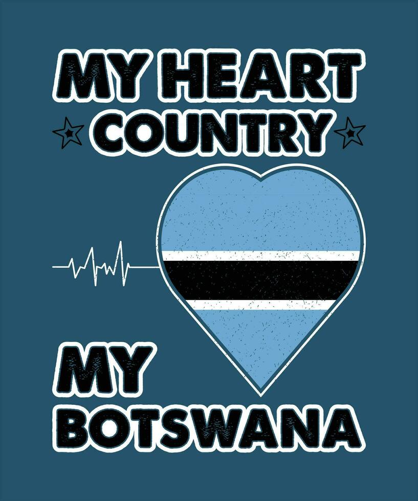 mi corazón país mi botsuana, país bandera diseño, todas nacional banderas de el mundo, país bandera diseño, Botswana bandera diseño. vector