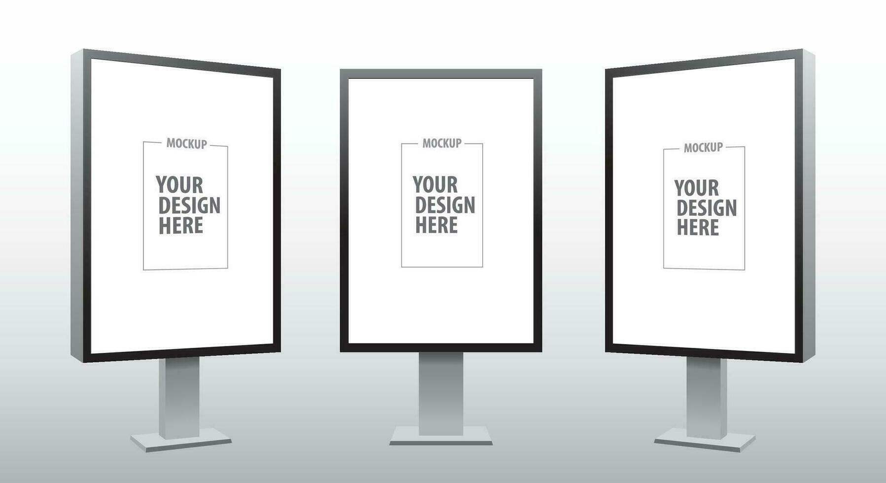 Blank Billboard Realistic Vector Mockup for Outdoor Advertising Poster Design.