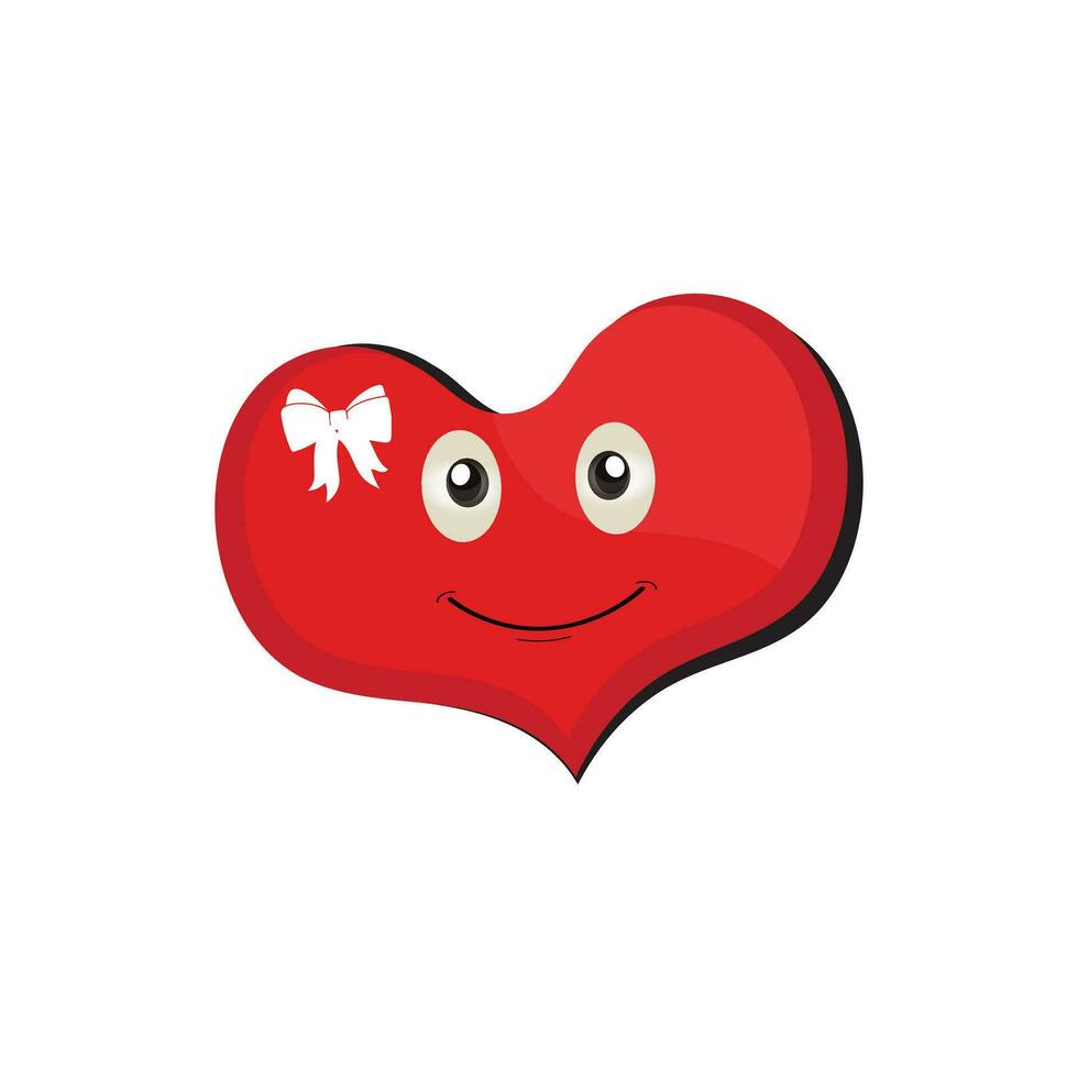 Heart funny cartoon character different pose. Cartoon red heart character with funny face. Happy cute heart emoji set. Love vector illustration. Valentine Day card