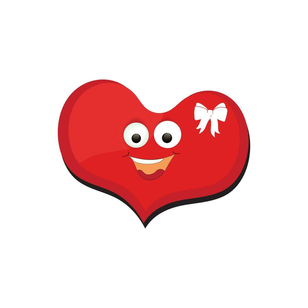 corazón gracioso dibujos animados personaje diferente pose. dibujos animados rojo corazón personaje con gracioso rostro. contento linda corazón emoji colocar. amor vector ilustración. enamorado día tarjeta