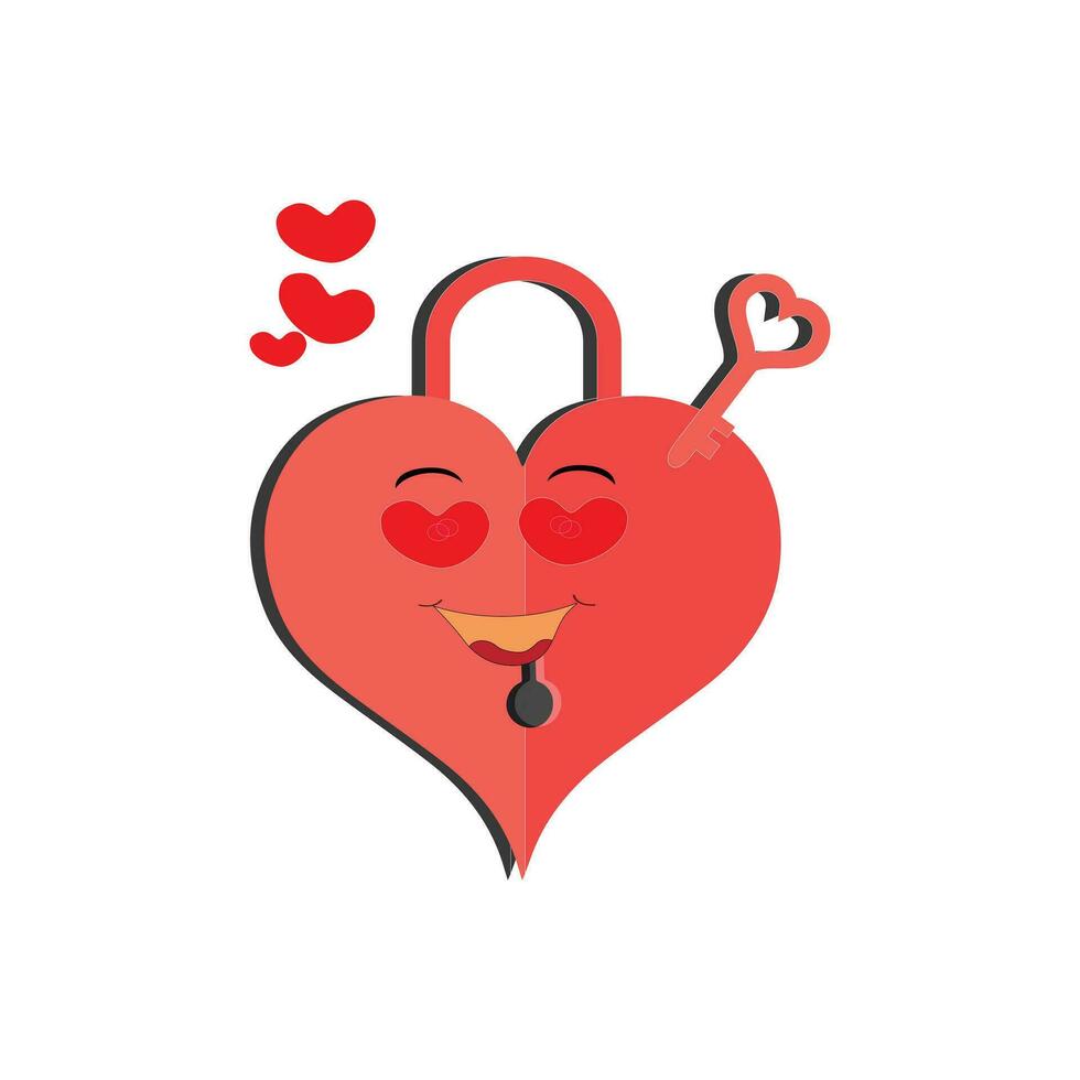 Heart funny cartoon character different pose. Cartoon red heart character with funny face. Happy cute heart emoji set. Love vector illustration. Valentine Day card