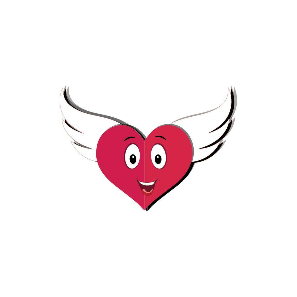 love heart cartoon with many expressions. different love heart activity vector illustration flat design. smart love heart for children story book.