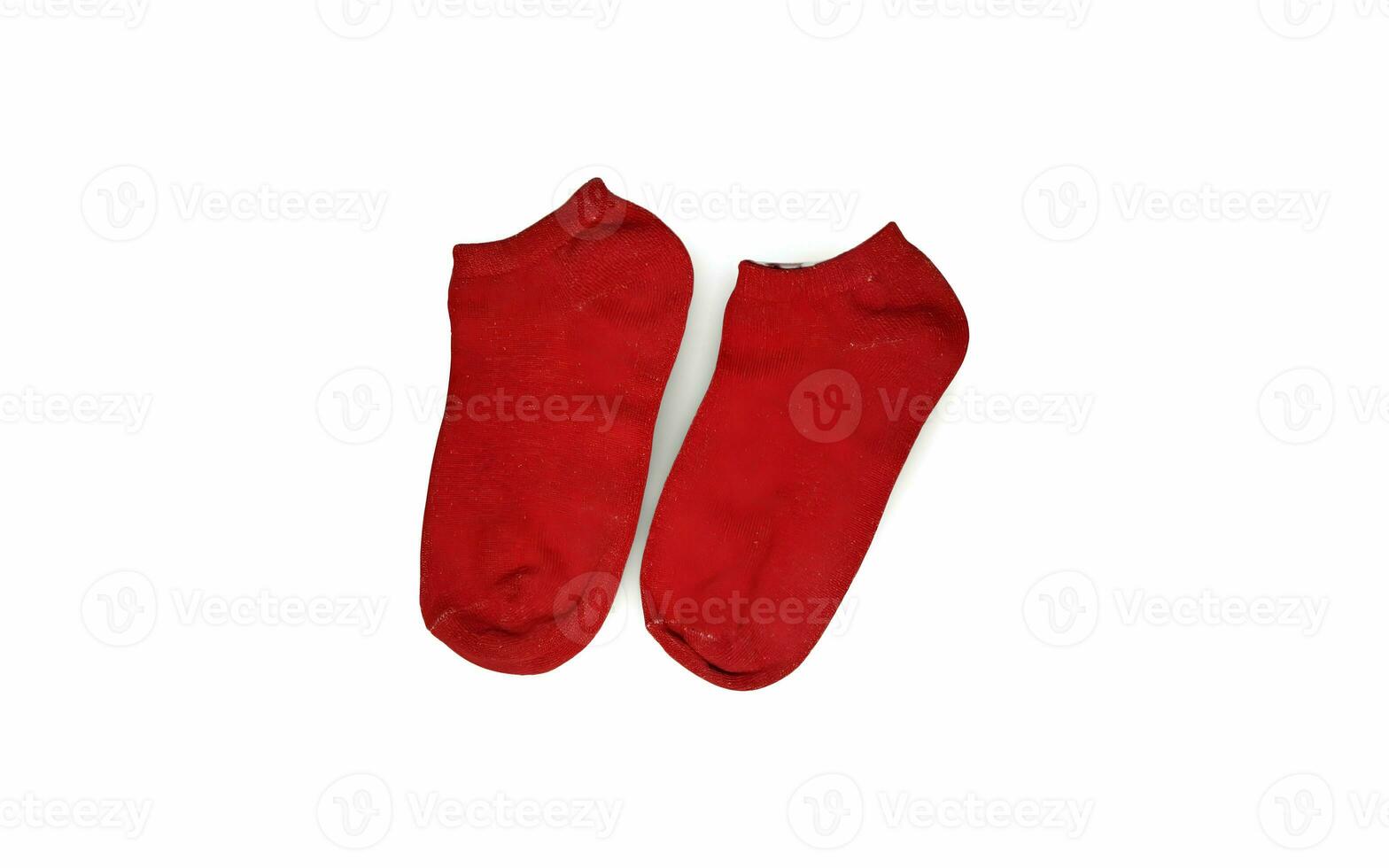 a pair of red socks on a white background photo