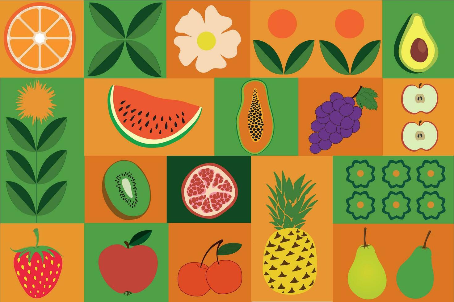 resumen frutas modelo sin costura. moderno Arte impresión. conjunto de agrios tropical frutas verano vector diseño para tarjetas, invitaciones, carteles, pancartas