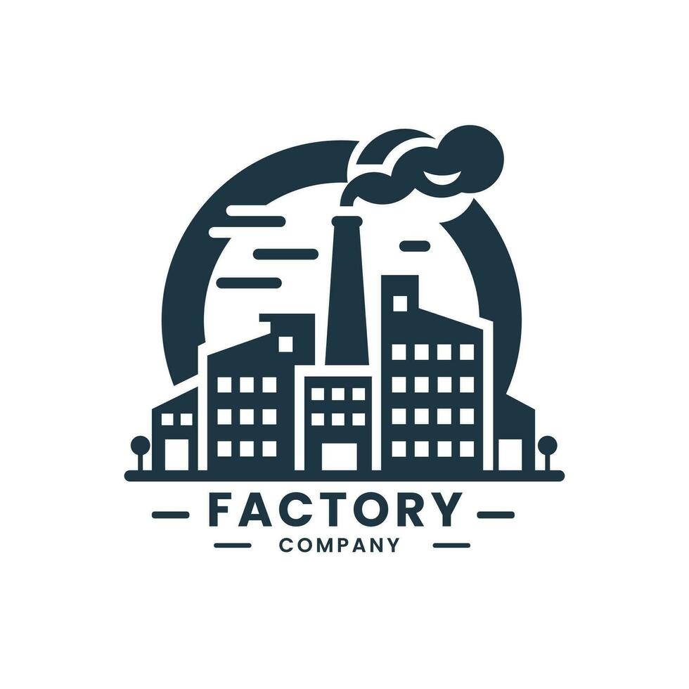 Industry garments concept factory logo design template vector