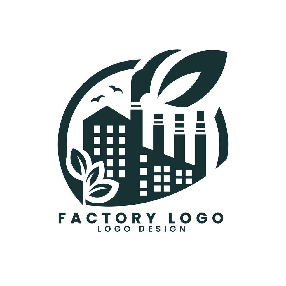Industry garments concept factory logo design template vector