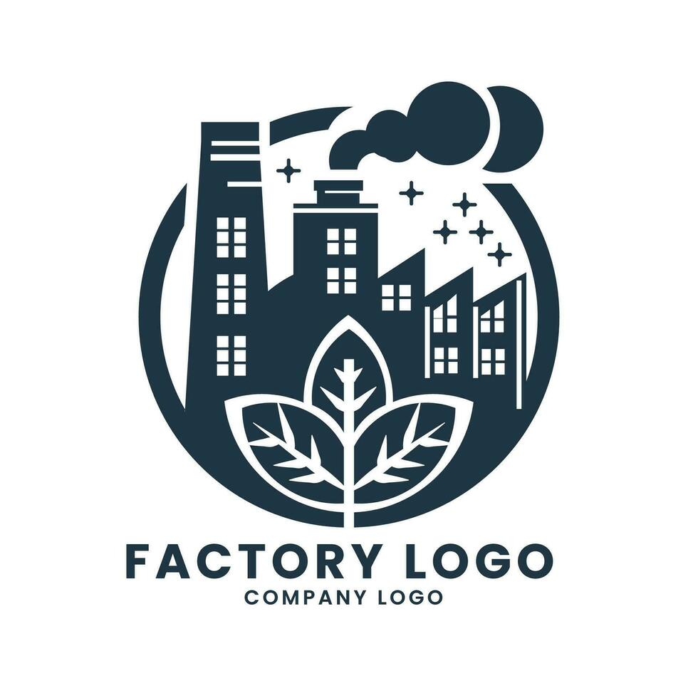 Industry garments concept factory logo design template vector