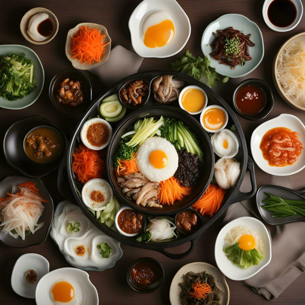 AI generated an image of a large bowl of food with various types of food photo