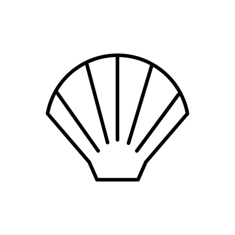 Seashell Vector Line Icon. Suitable for books, stores, shops. Editable stroke in minimalistic outline style. Symbol for design