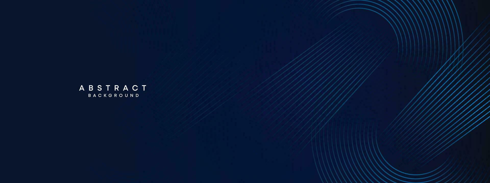 Abstract Dark Blue Waving circles lines Technology Background. Modern gradient with glowing lines shiny geometric shape and diagonal, for brochure, cover, poster, banner, website, header vector