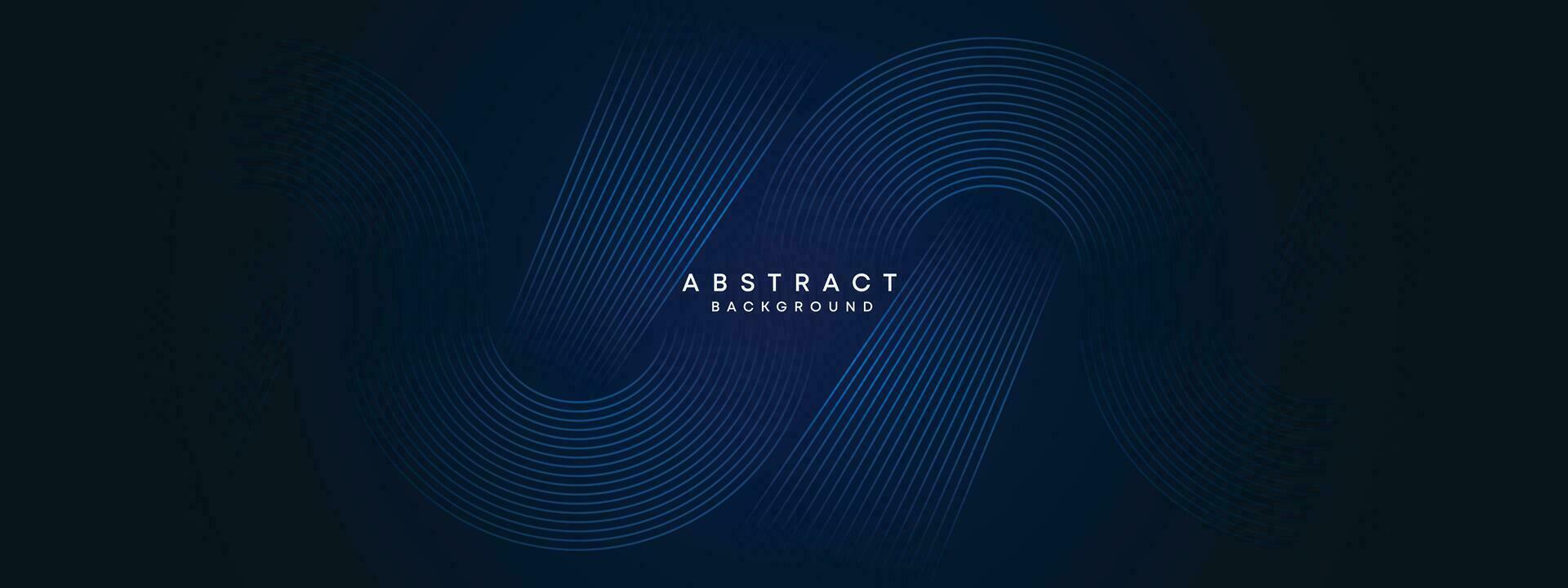 Abstract Dark Blue Waving circles lines Technology Background. Modern gradient with glowing lines shiny geometric shape and diagonal, for brochure, cover, poster, banner, website, header vector