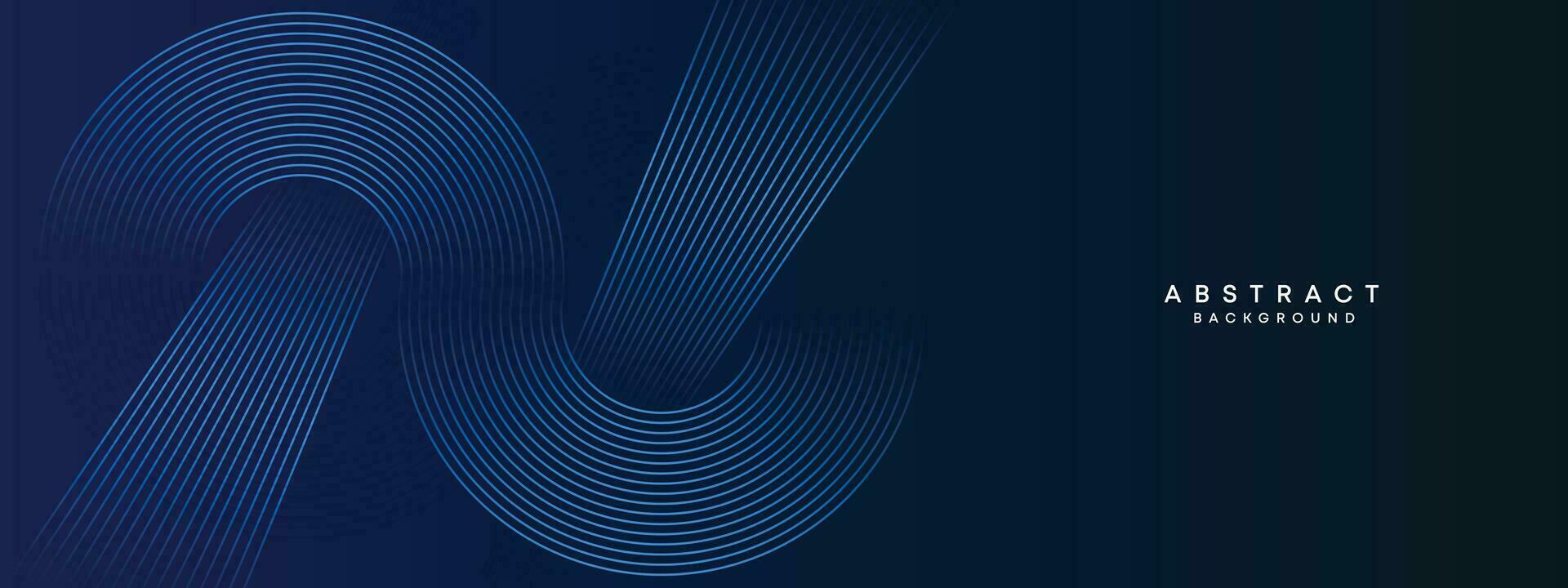 Abstract Dark Blue Waving circles lines Technology Background. Modern gradient with glowing lines shiny geometric shape and diagonal, for brochure, cover, poster, banner, website, header vector