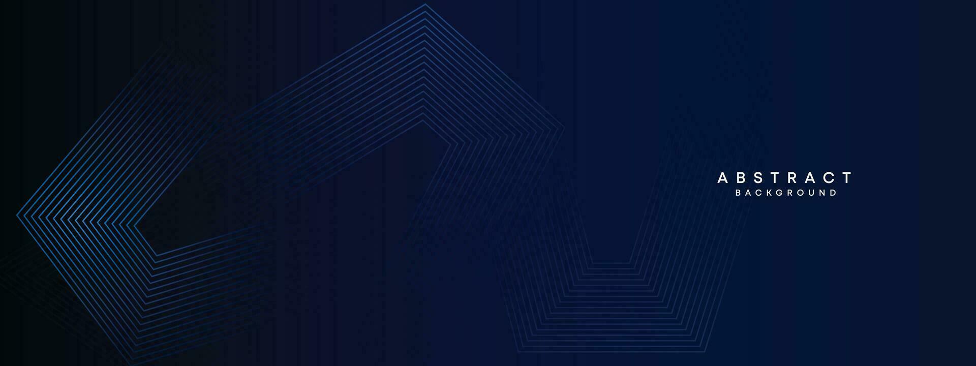 Abstract Dark Blue Waving circles lines Technology Background. Modern gradient with glowing lines shiny geometric shape and diagonal, for brochure, cover, poster, banner, website, header vector