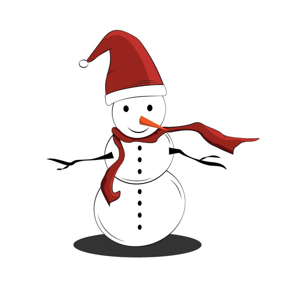 happy Christmas snow man vector