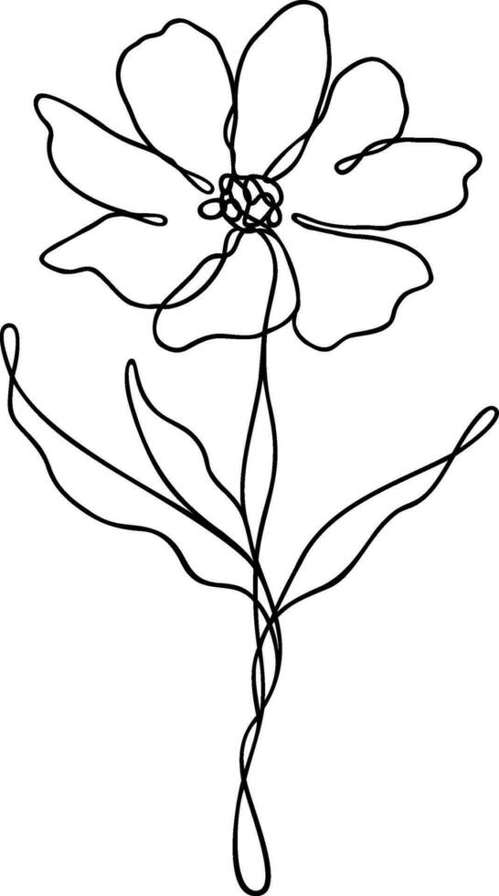 Flower Line Art Continuous vector
