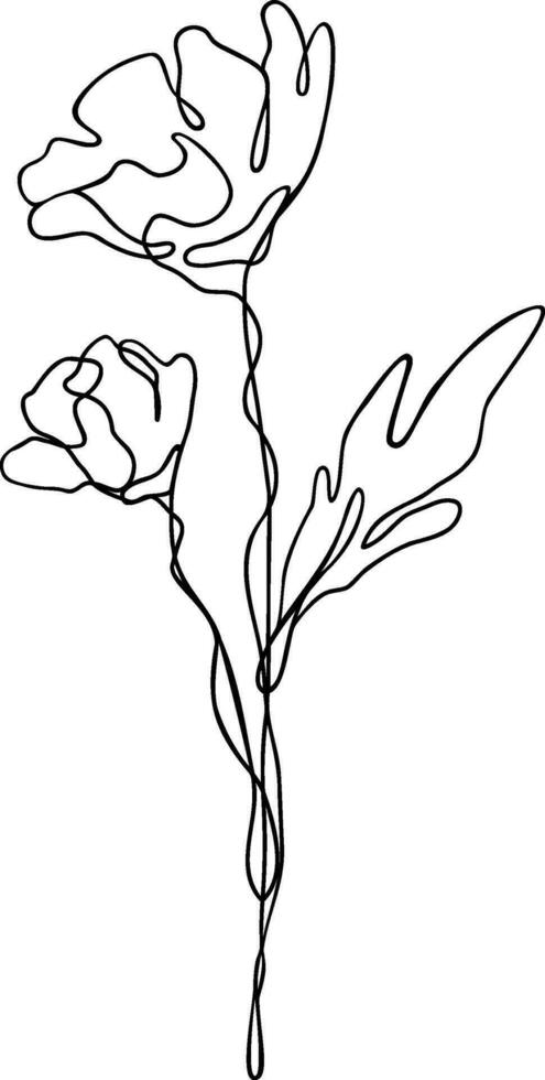 Flower Line Art Continuous vector