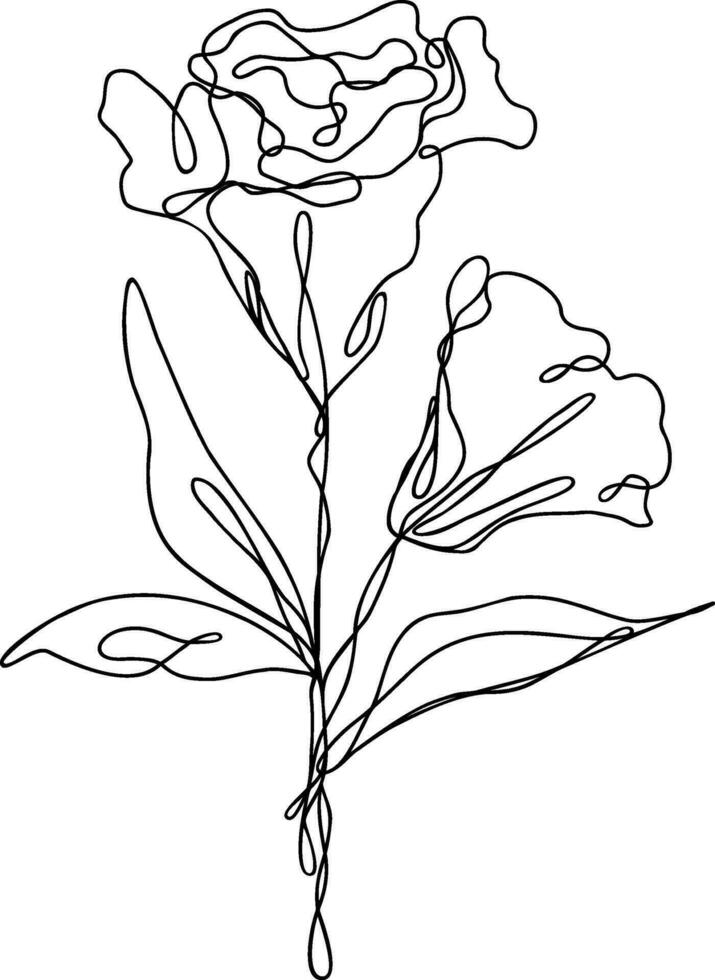 Flower Line Art Continuous vector