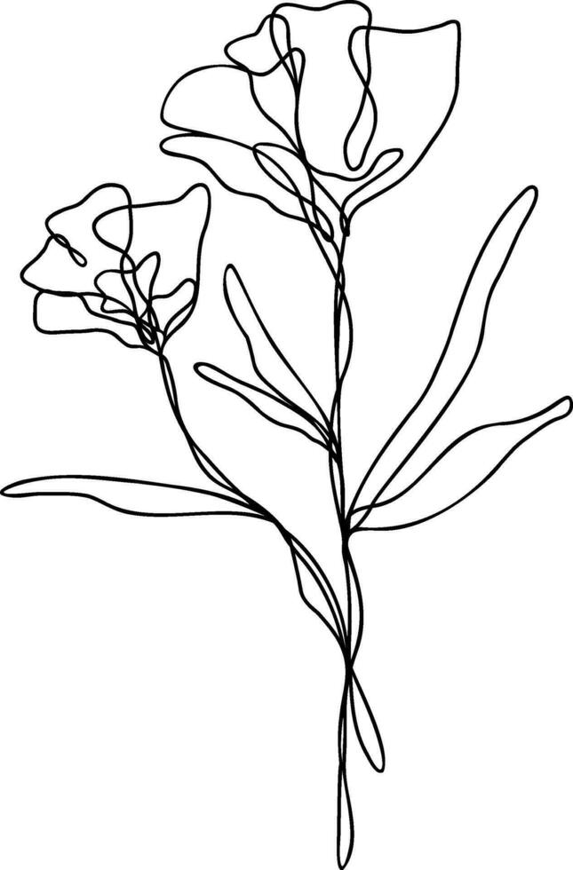 Flower Line Art Continuous vector