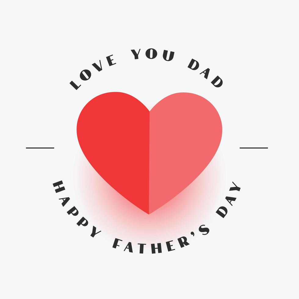 happy fathers day elegant heart greeting vector