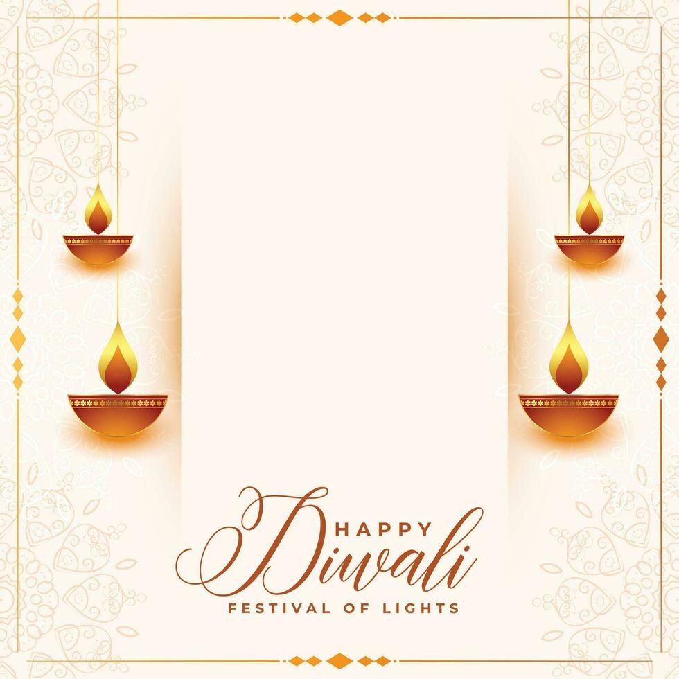 happy diwali decorative festival nice card design vector