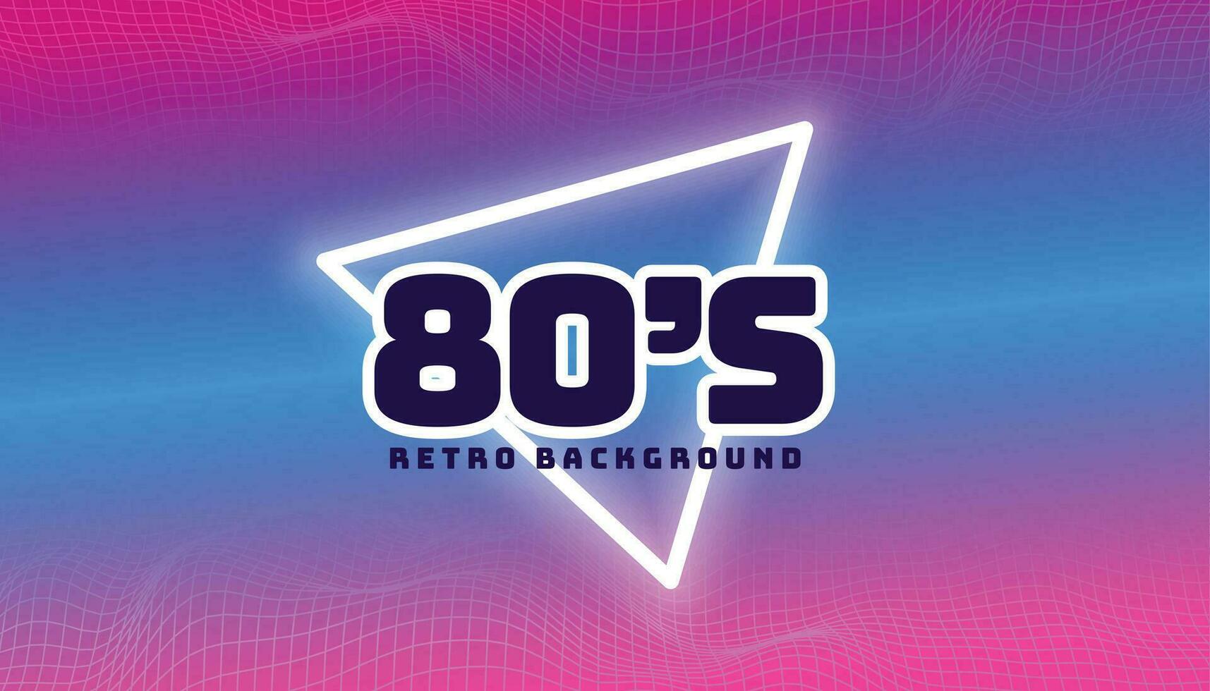 80s retro colors background with triangle shape vector